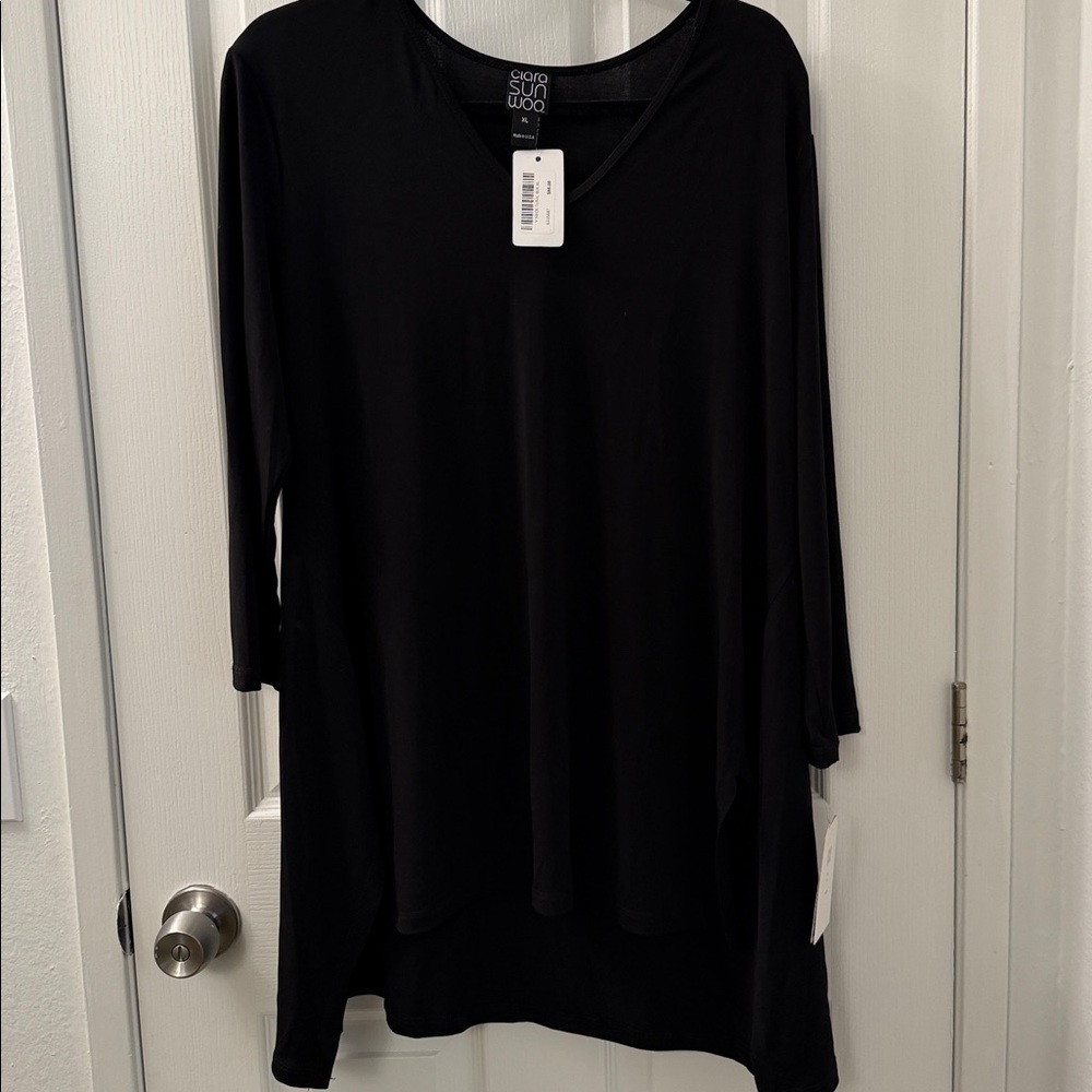 Clara Sun woo v neck tunic side flow top.